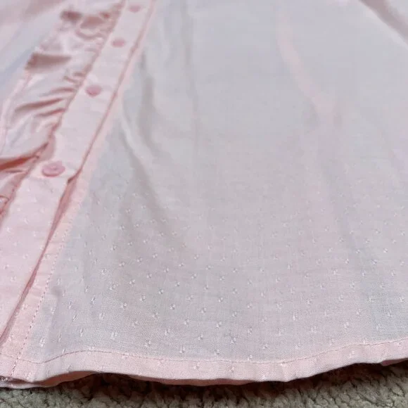 Banana Republic Shirt Women 18 Peach Ruffle Tailored Fit Boho Cottage Career NWT - Picture 2 of 9